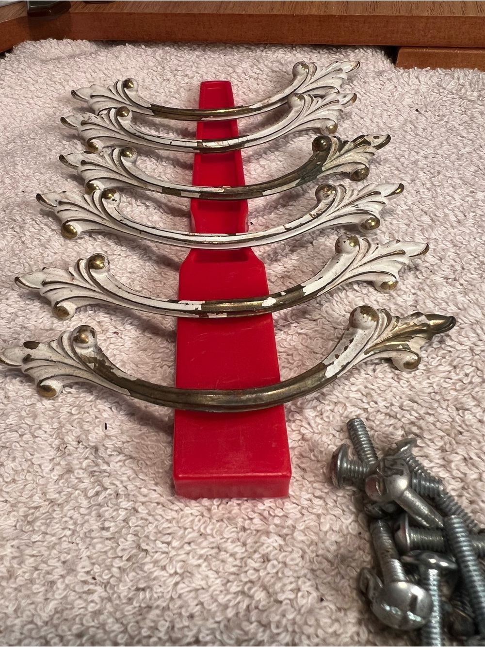 Vintage French Provincial Drawer Pulls Amerock 3” Centers Lot Of 6 With Screws